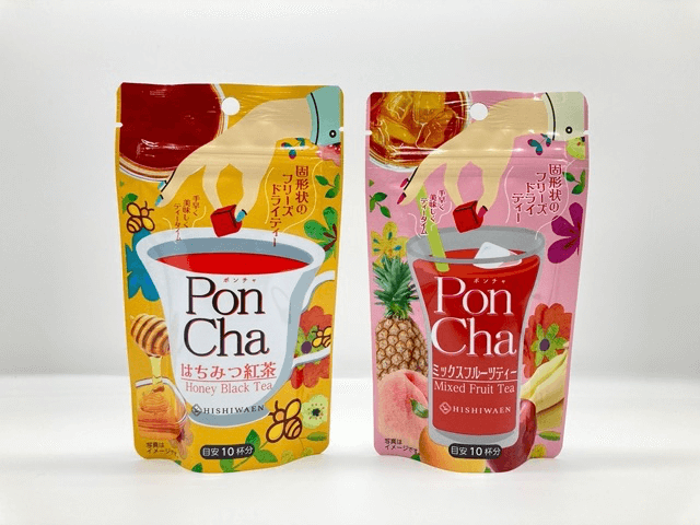 PonCha「ミックスフルーツティー」と「はちみつ紅茶」